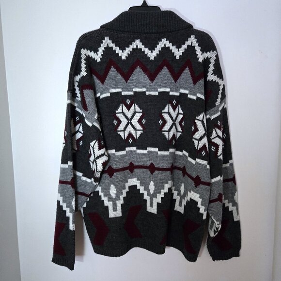 Vintage Comfort Knits Zip-up Knit Acrylic Sweater - Picture 3 of 4